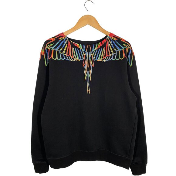 Marcelo Burlon Bird of Paradise Shoulder Print Cotton Fleece Crewneck mens Small - Picture 1 of 7